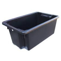 Plastic 52L Stack & Nesting Crate Recycled Black 